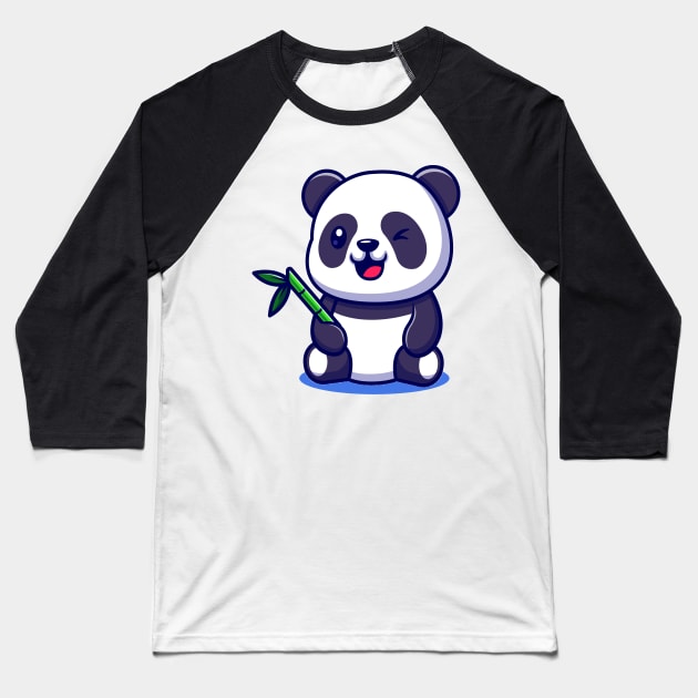 Panda Baseball T-Shirt by HellySween